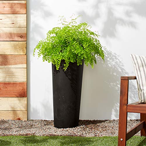 Black Tall Round Planter, 13 by 13 by 28-Inch S88944