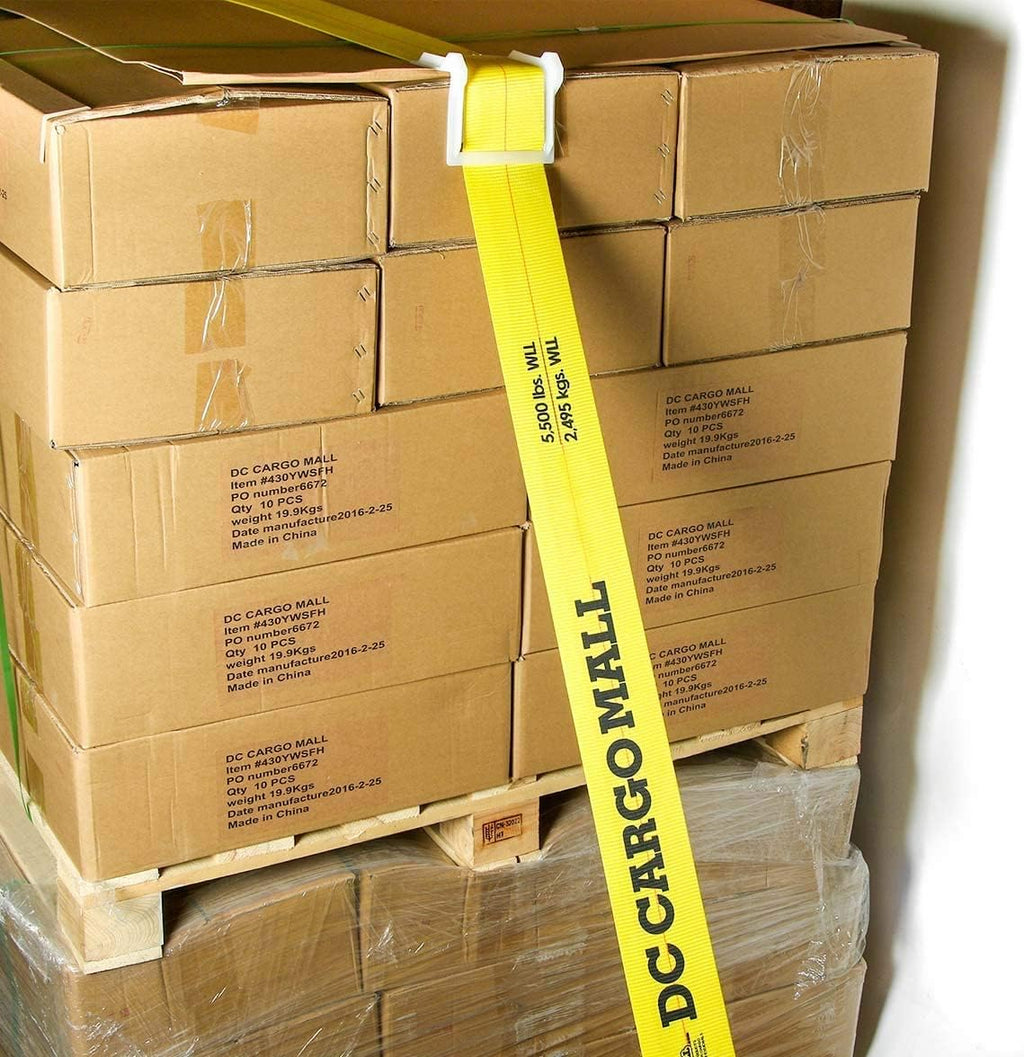 10 Winch Straps, 4 x30' Flatbed Trailer Tie Downs with Flat Hooks S72477