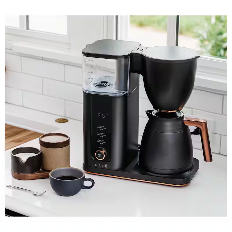 10 Cup Matte Black Drip Coffee Maker with Thermal Carafe D2670
