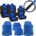 Car Seat Covers Full Set with Floor Mats and Steering Wheel Cover L468