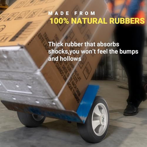 8" x 2" Flat Free Solid Rubber Tire and Wheel with 2" Offset Hub S42637