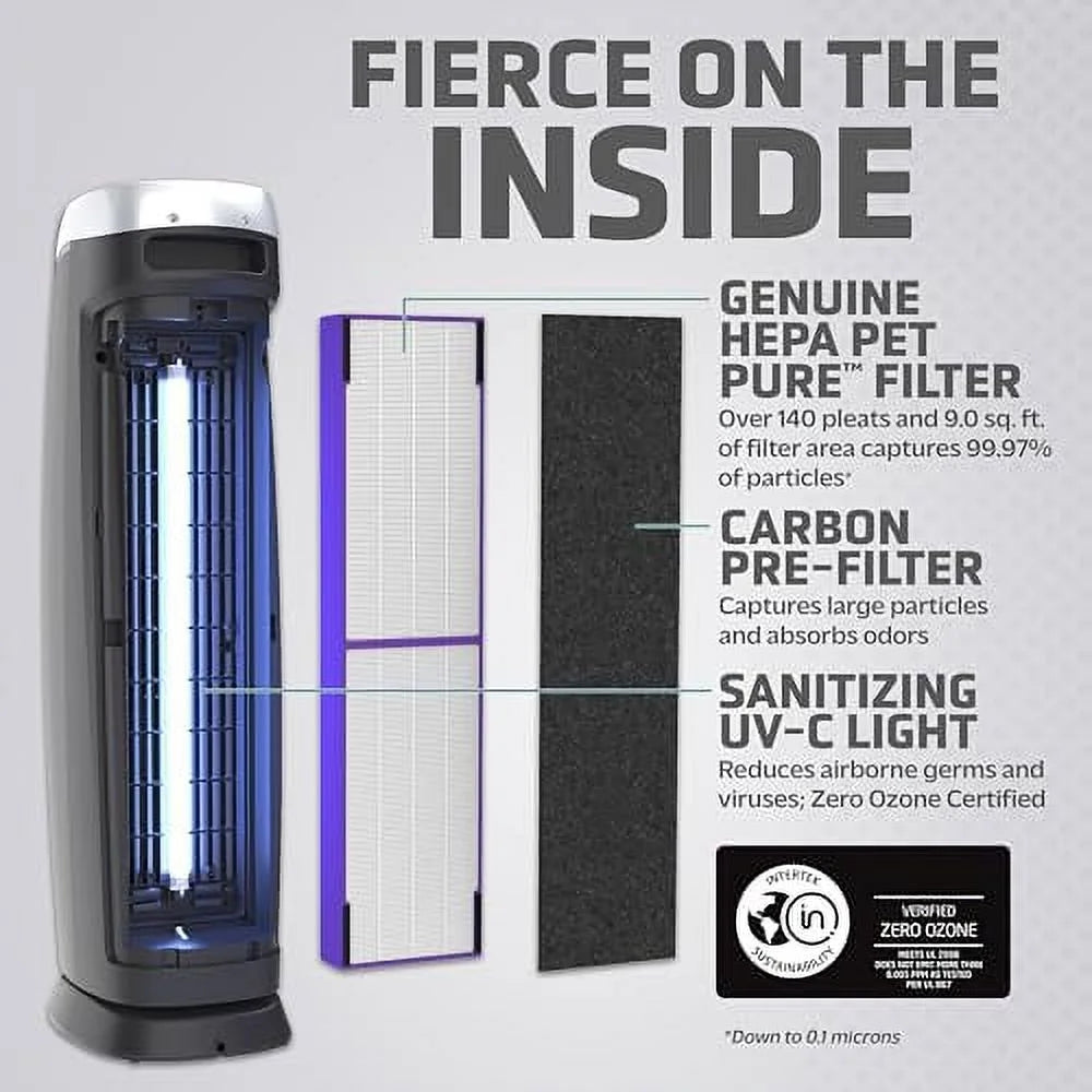 HEPA 13 Air Purifier, Black, 28" O5904