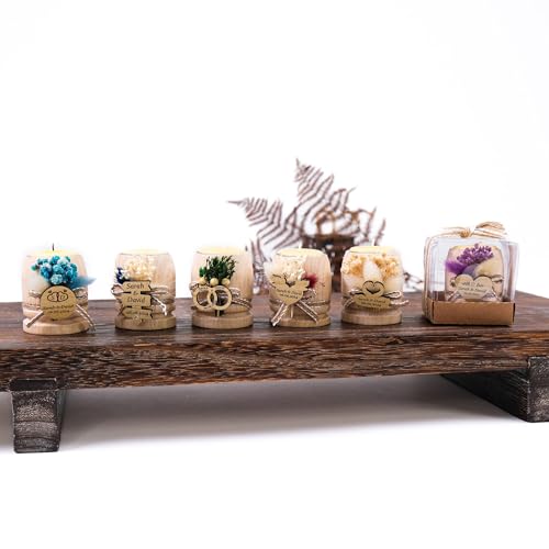 Dark Brown Wooden Cylinder Candle Holder V988578