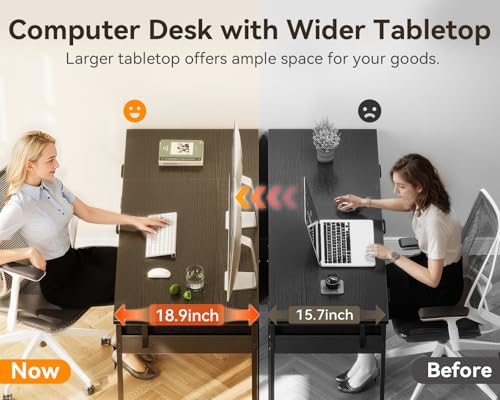 Rustic Brown 40 Inch Computer Desk with 6 Drawers L949