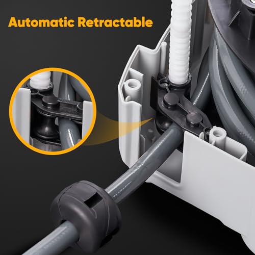 3/8 in x 65 Ft Heavy Duty Retractable Air Hose Reel with 180° Swivel Mount, 300 PSI E969854