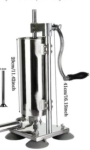 3L Manual Sausage Stuffer Stainless Steel Vertical Sausage Maker with 8 Tubes Z620934