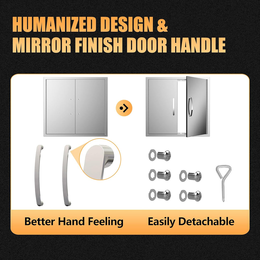 Double Stainless Steel BBQ Access Door H681