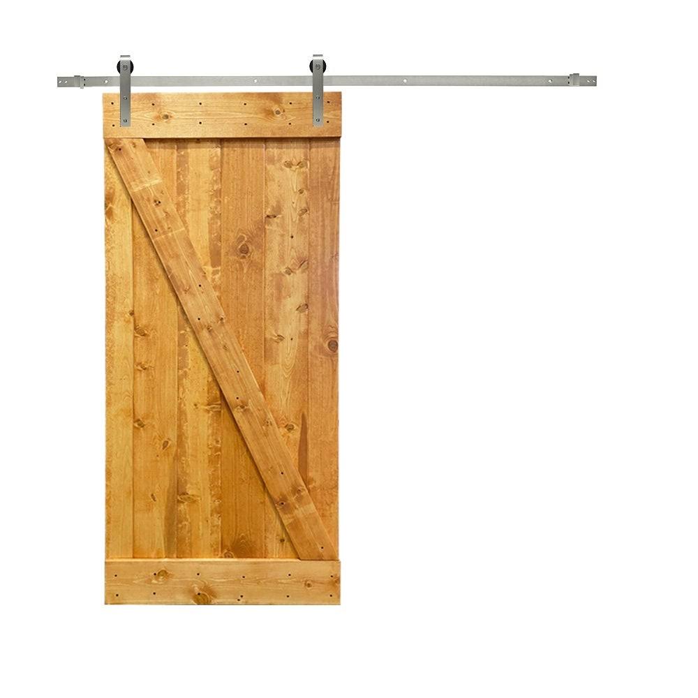 30 in. x 84 in. Ocean Blue Stained Wood Interior Sliding Barn Door with Hardware Kit G73955