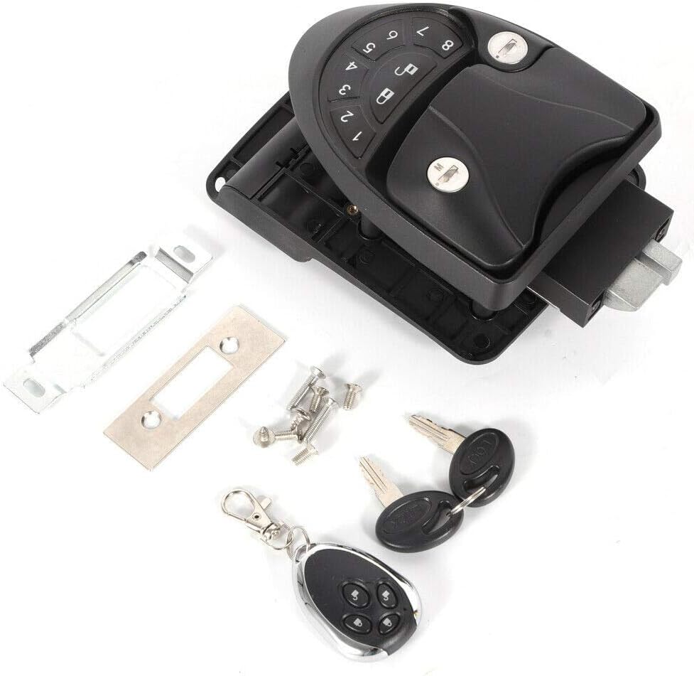 Keyless Entry Door Lock Latch Handle Knob Deadlock (Black) K62097