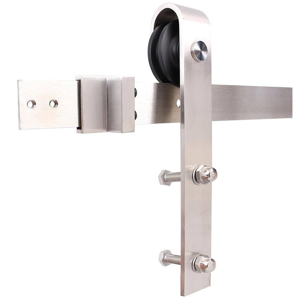 30 in. x 84 in. Ocean Blue Stained Wood Interior Sliding Barn Door with Hardware Kit G73955
