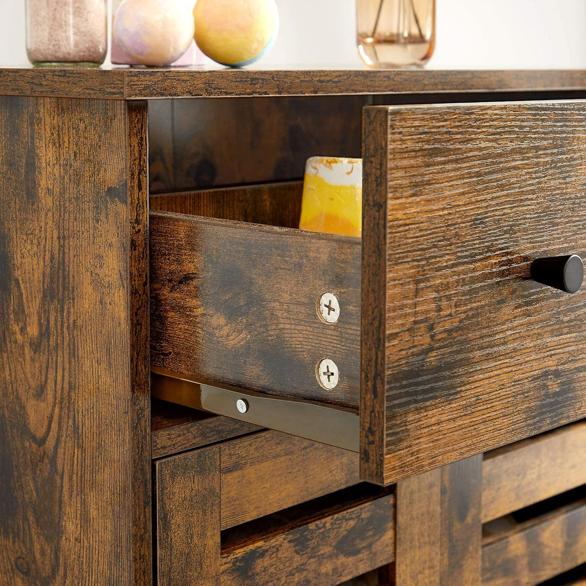 Bathroom Storage Floor Cabinet with 2 Louvered Doors Drawer N286361