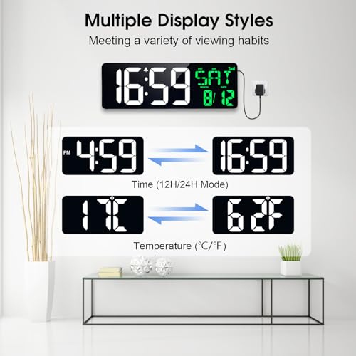 17 Inch Digital Wall Clock with Remote M11002