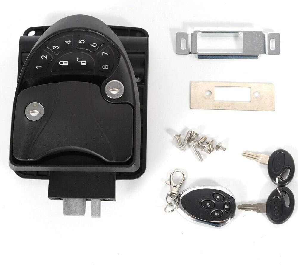Keyless Entry Door Lock Latch Handle Knob Deadlock (Black) K62097