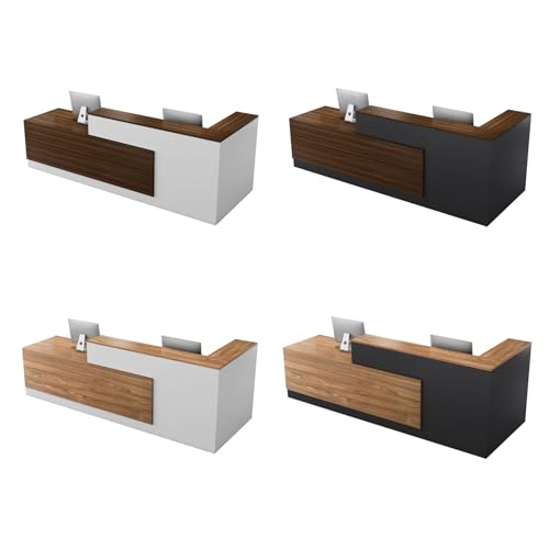 L-Shaped Reception Desk with Counter and Drawers U1709