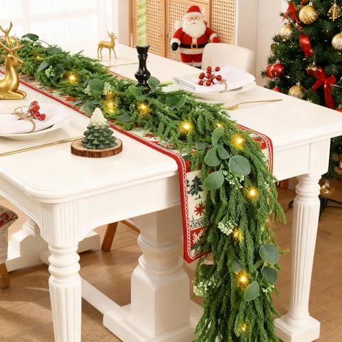 2 Pack 9FT Artificial Pre-lit Christmas Garland with Lights K389