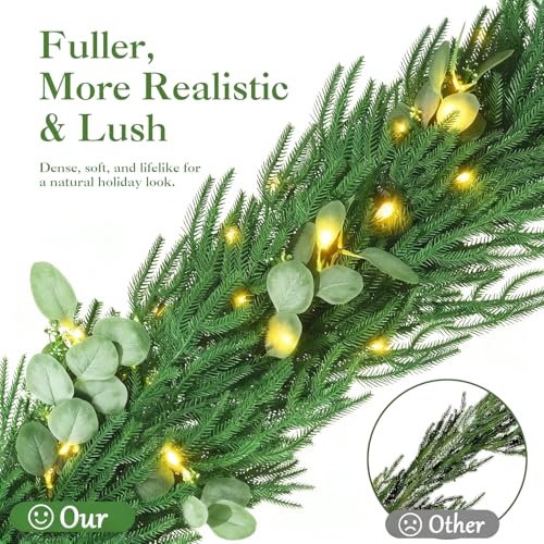 2 Pack 9FT Artificial Pre-lit Christmas Garland with Lights K389