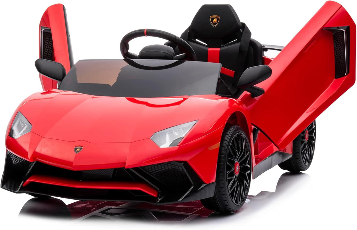 12V Licensed Lamborghini Aventador Battery Powered Sports Car Toy - Black D523
