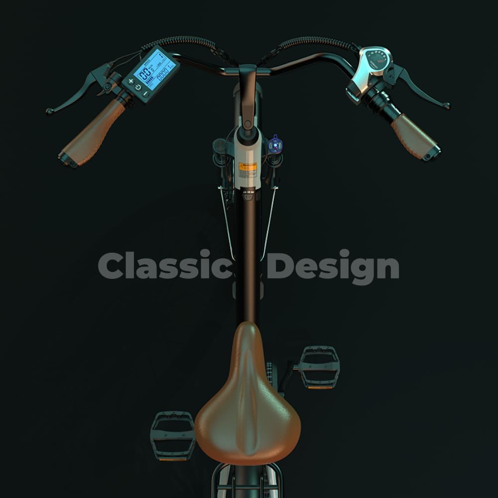 26" Step-Through Electric Bike, Top Speed 20MPH, Front Suspension, Mechanical Disc Brake F1653