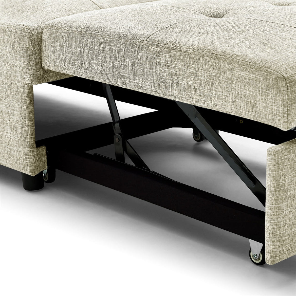 Beige Folding Sofa Bed Chair with Storage Bag S4261