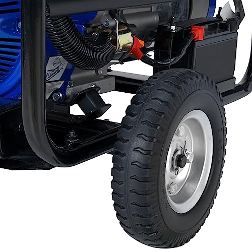 Blue Black Gas Powered Portable Generator 4400 Watt Electric Start M78511