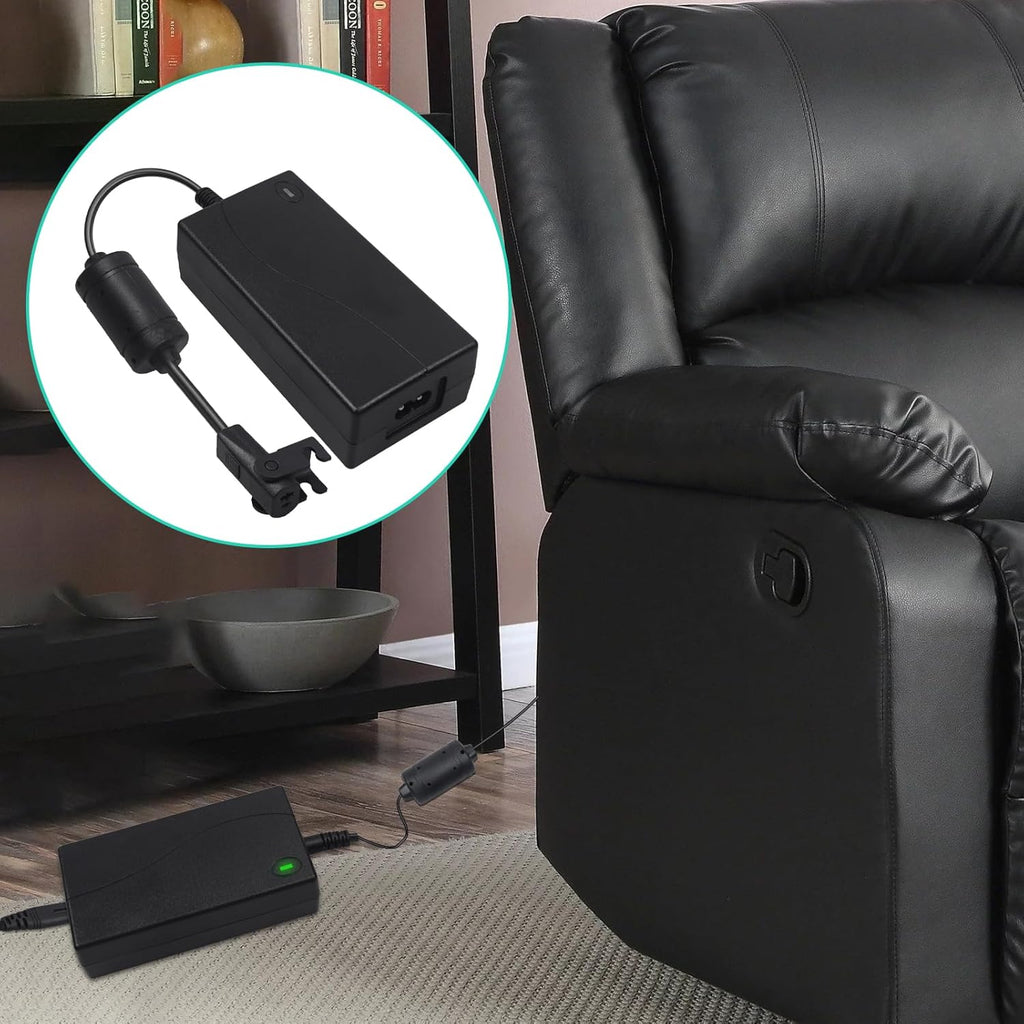 2-Pin 29V2A Power Adapter with Extension Cord for Recliner, Black V27721