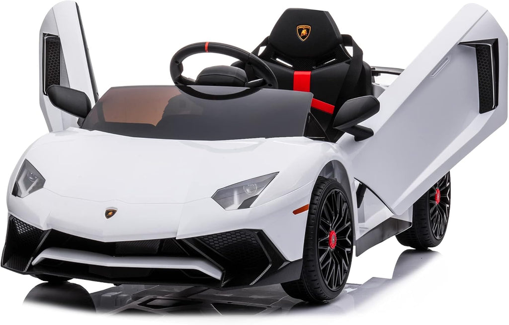 12V Licensed Lamborghini Aventador Battery Powered Sports Car Toy - Black D523