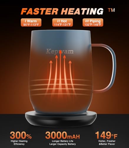 16oz Self Heating Coffee Mug with Temperature Control O3785