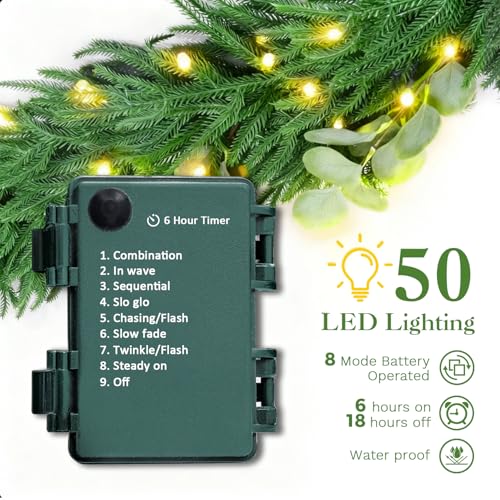 2 Pack 9FT Artificial Pre-lit Christmas Garland with Lights K389