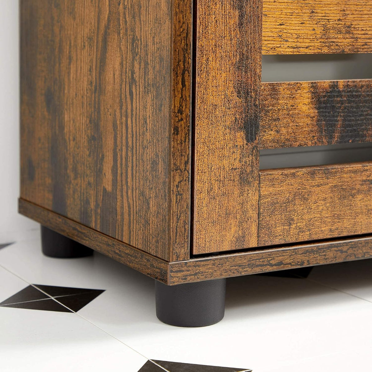 Bathroom Storage Floor Cabinet with 2 Louvered Doors Drawer N286361
