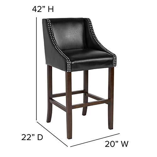 2 Pk. Walnut Barstool with Black Leather Y103