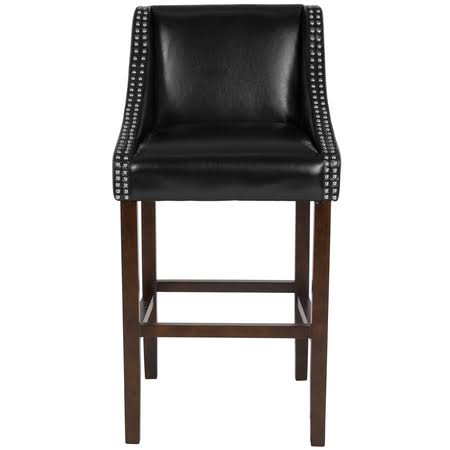 2 Pk. Walnut Barstool with Black Leather Y103