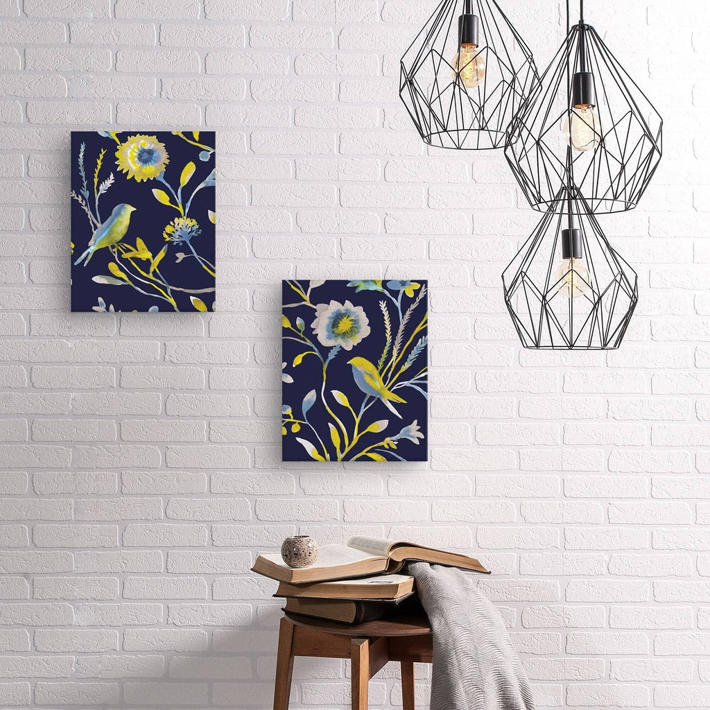 Birds and Feathers Canvas Art Set of II 16 inch x 20 inch J945