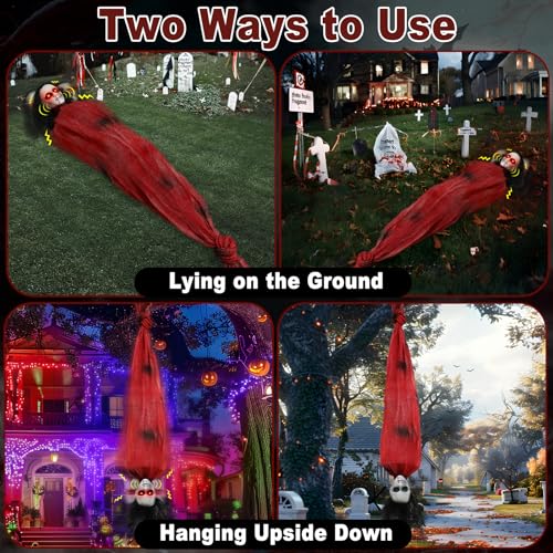 2.6 Ft Zombie Animatronics with Glowing Eye I31584