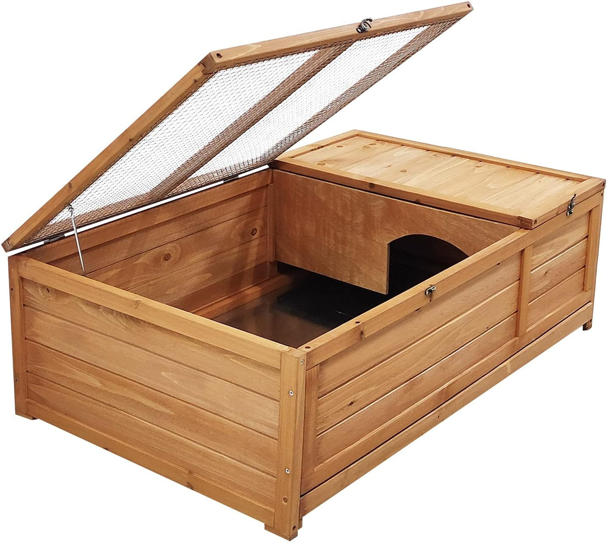 Wooden Tortoise House Large Tortoise Habitat Enclosure Cage with Removable Bottom W15769