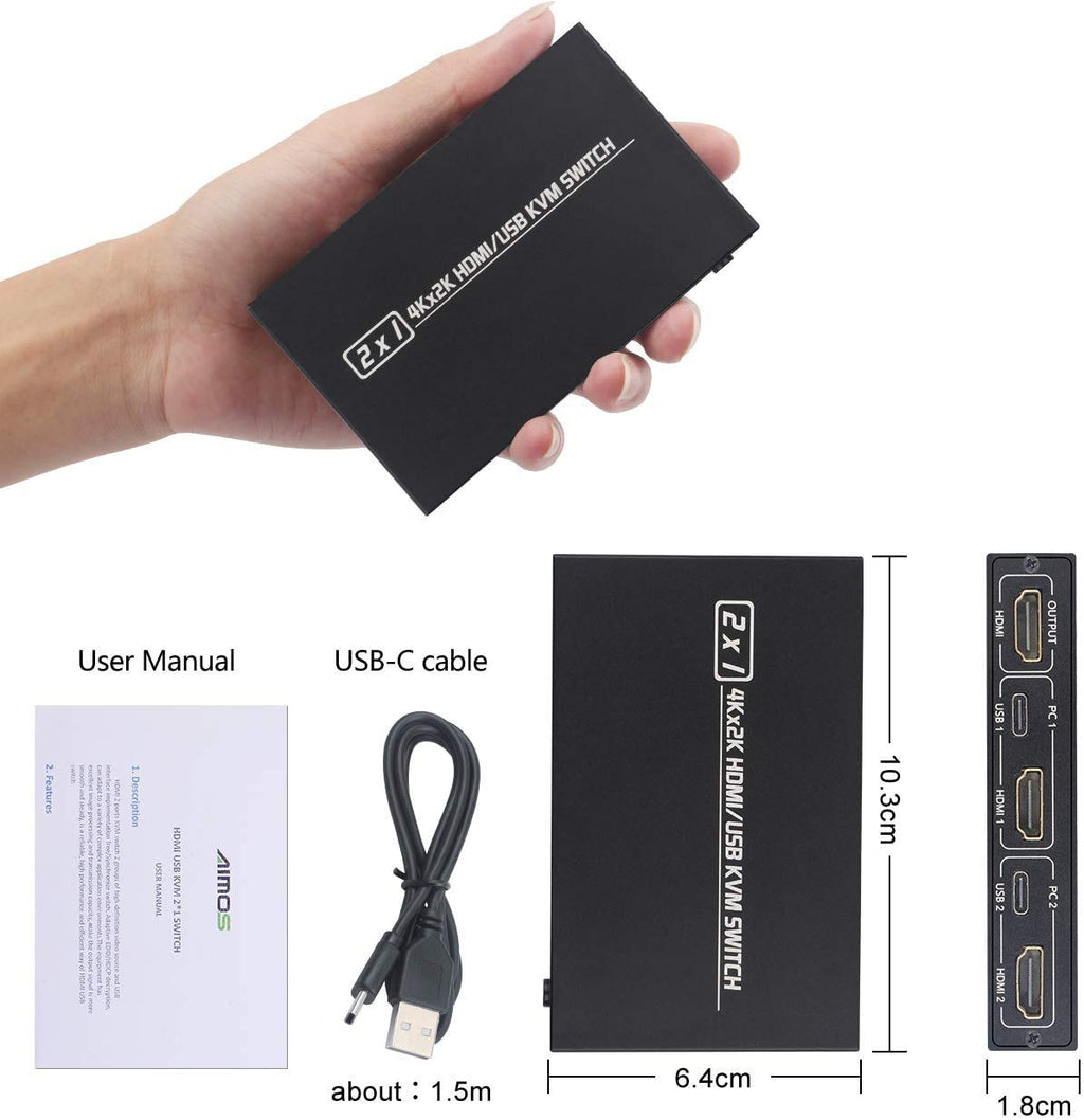 2 Port HDMI KVM Switch Box 4K E6609