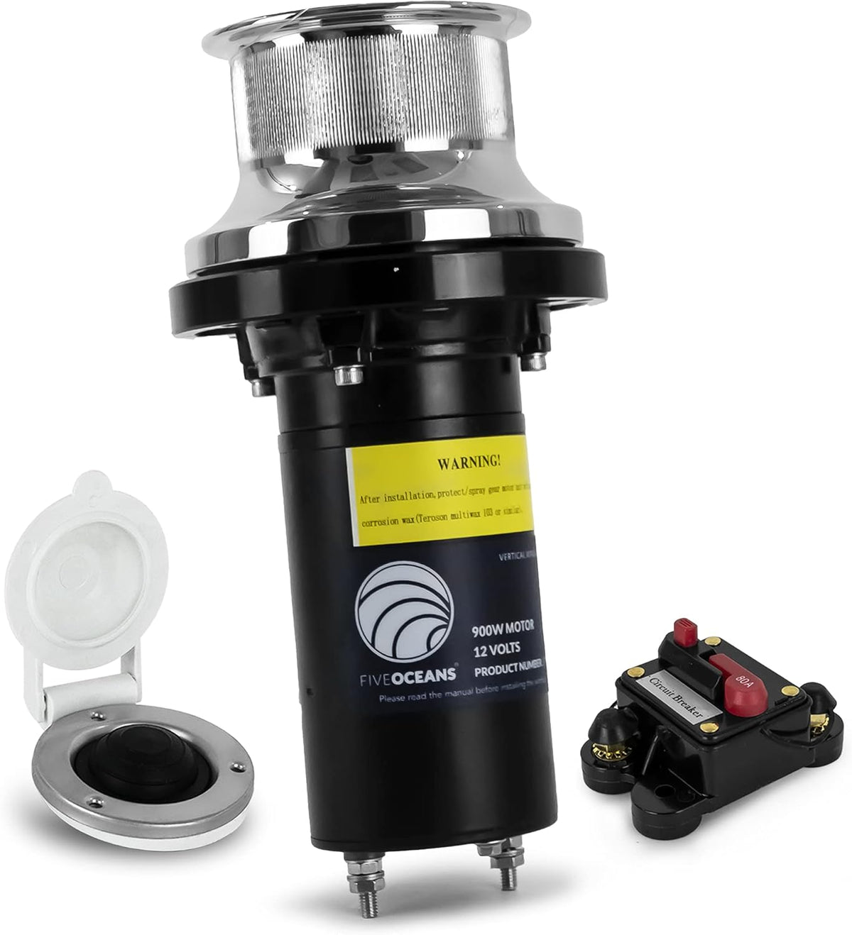 900 Watts 12 Volts Stainless Steel Vertical Mounted Winch M131