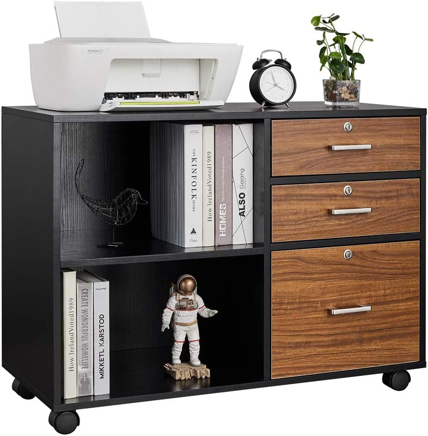 Wood 3 Drawer File Cabinet with Lock W51621