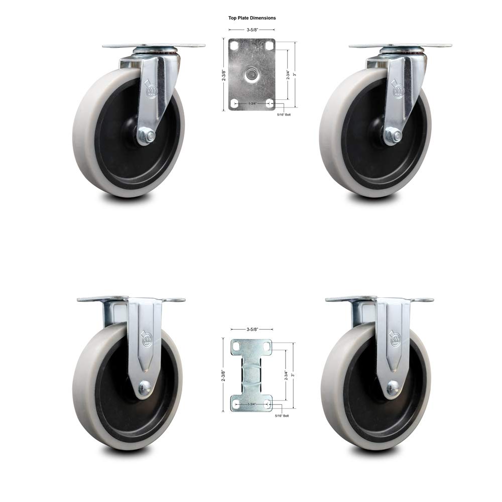 Set of 4 Non-Marking Cart Casters P8771