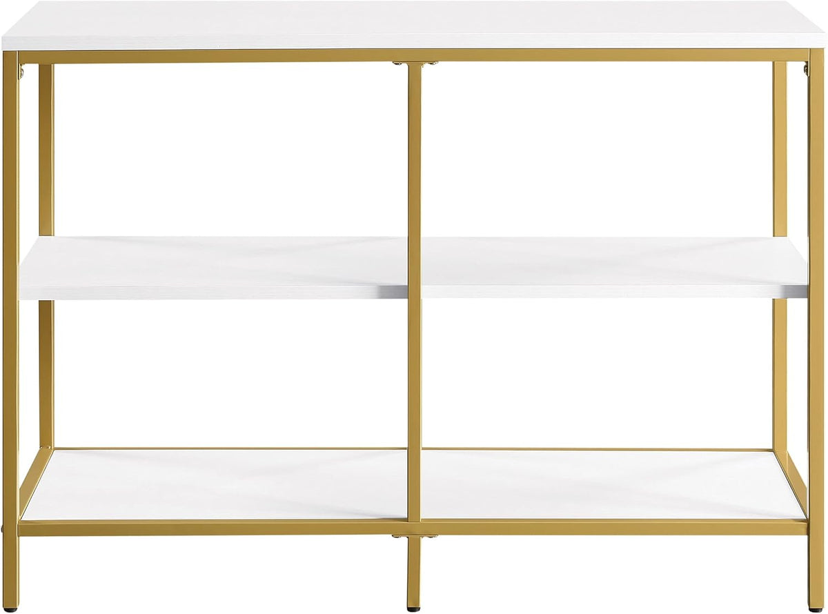 White 3 Shelf Bookcase and Credenza O235387
