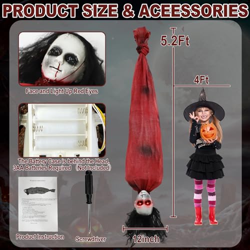 2.6 Ft Zombie Animatronics with Glowing Eye I31584