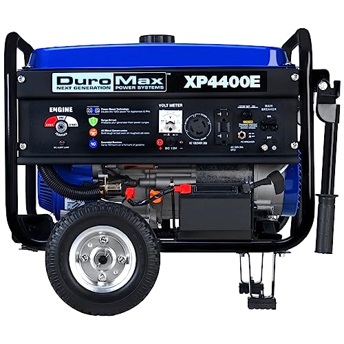 Blue Black Gas Powered Portable Generator 4400 Watt Electric Start M78511