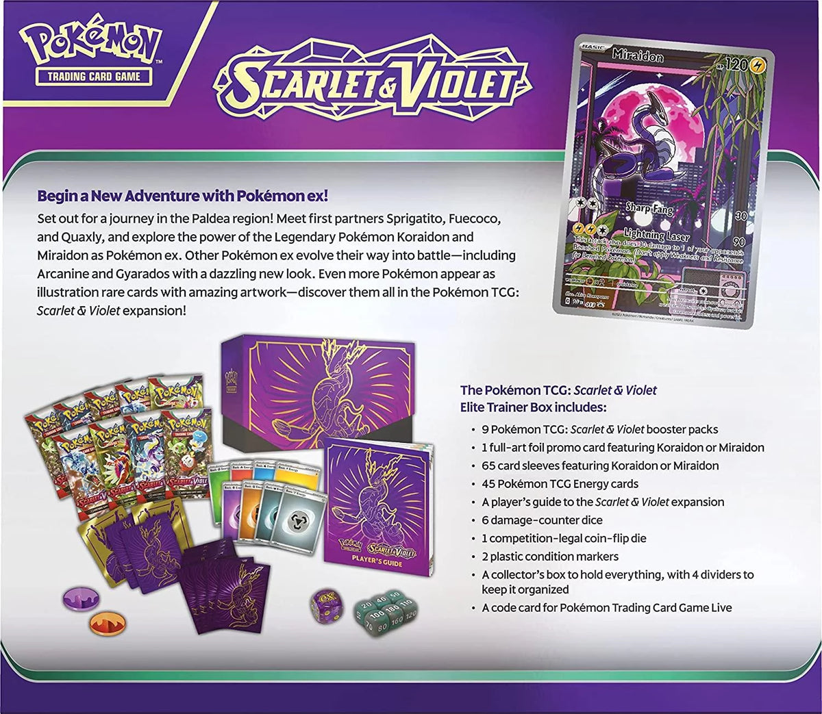Purple Elite Trainer Box with Booster Packs E840