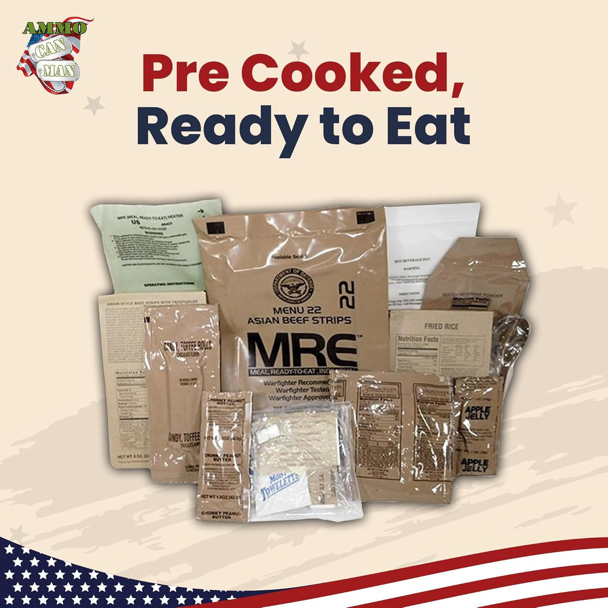 12 Pack MRE with Flameless Heaters and Freeze Dried Meals B314