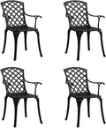 4X White Cast Aluminum Garden Chair E64903