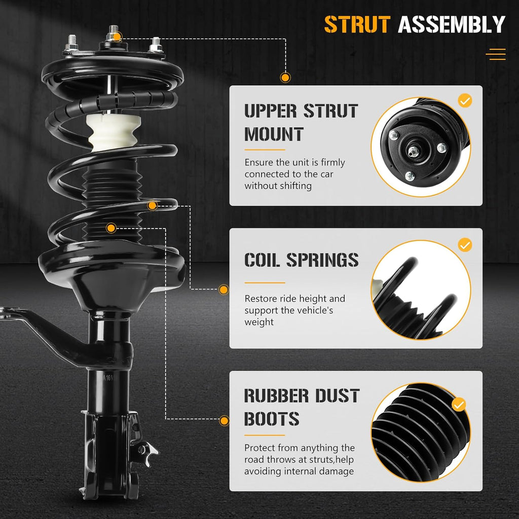 Complete Strut Spring Shock Absorber 4PCS for Honda Element 2.4L 2003-2011 J968609