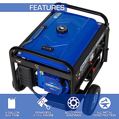 Blue Black Gas Powered Portable Generator 4400 Watt Electric Start M78511