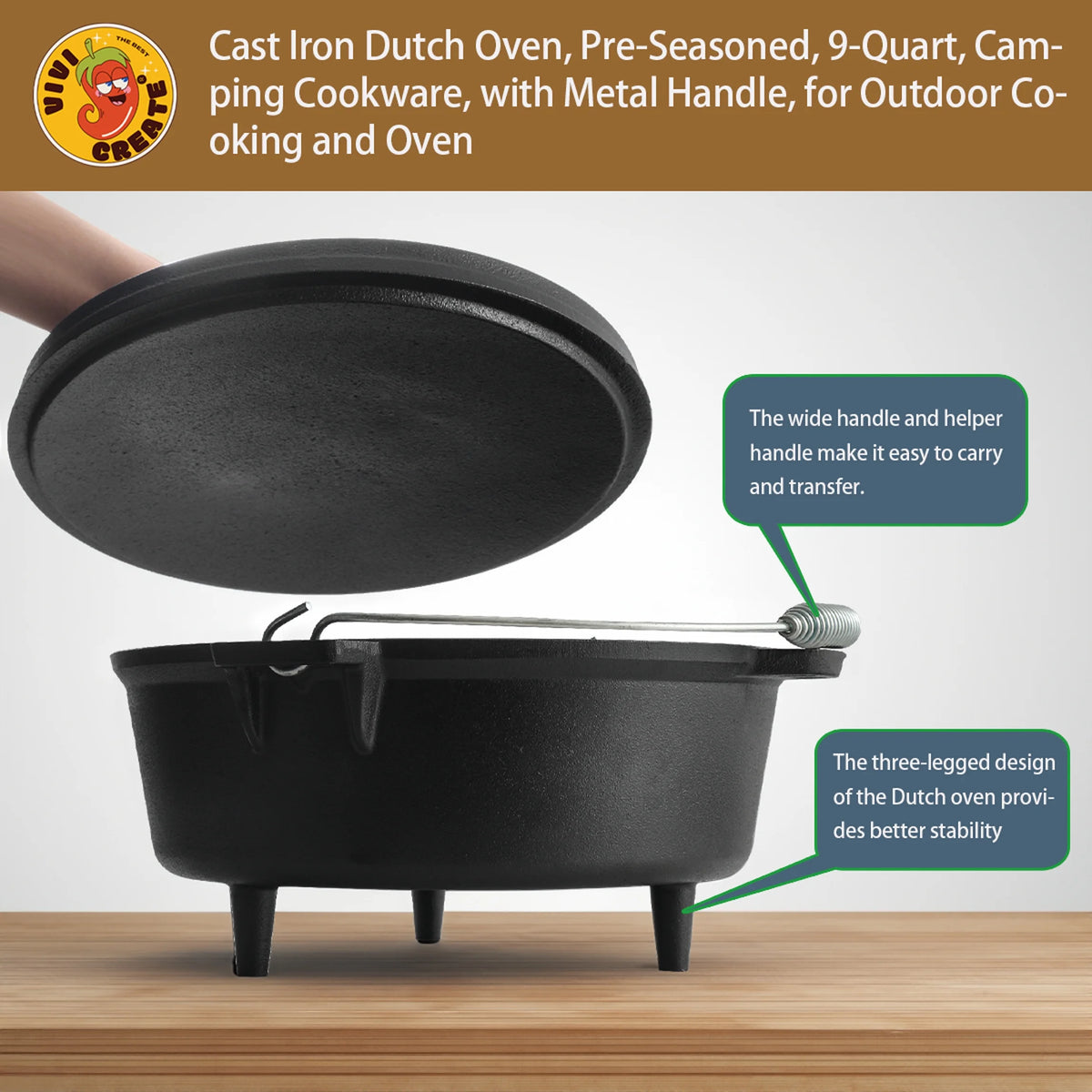 Pre-Seasoned 9-Quart Cast Iron Dutch Oven L48884