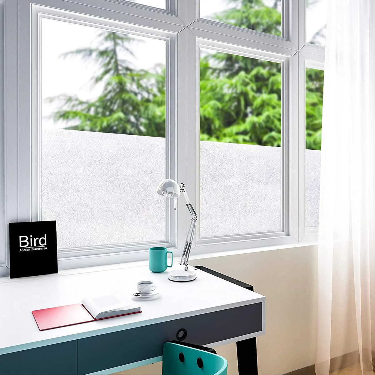 Matte White Frosted Window Privacy Film 15.7''x354'' R474