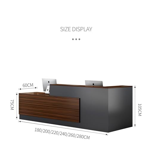 L-Shaped Reception Desk with Counter and Drawers U1709