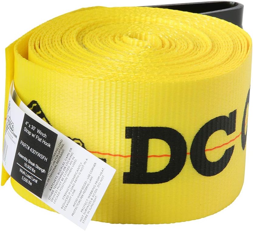 10 Winch Straps, 4 x30' Flatbed Trailer Tie Downs with Flat Hooks S72477